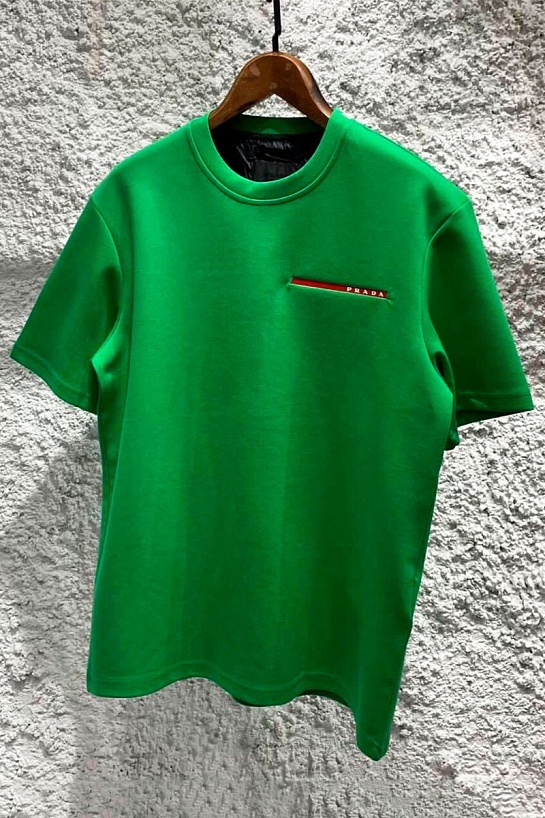 Зелёная оверсайз футболка Prada