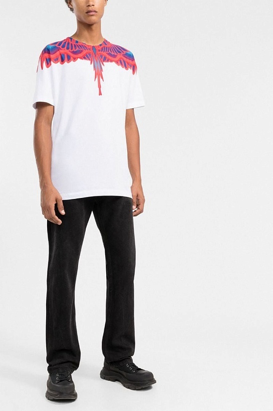 Белая футболка Marcelo Burlon County of Milan Curves Wings