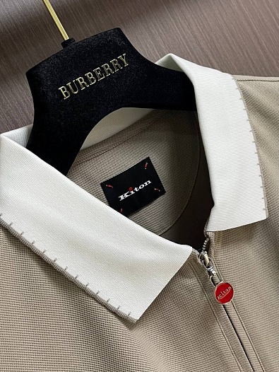 Мужское поло серого цвета Kiton premium   