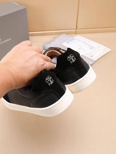 Комбинированные кроссовки Brunello Cucinelli low-top - Black   