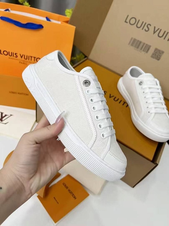 Женские комбинированные кеды Louis Vuitton Premium - White