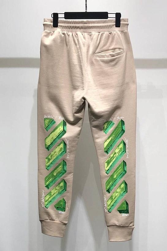 Мужские бежевые штаны Off-White Marker Arrow 