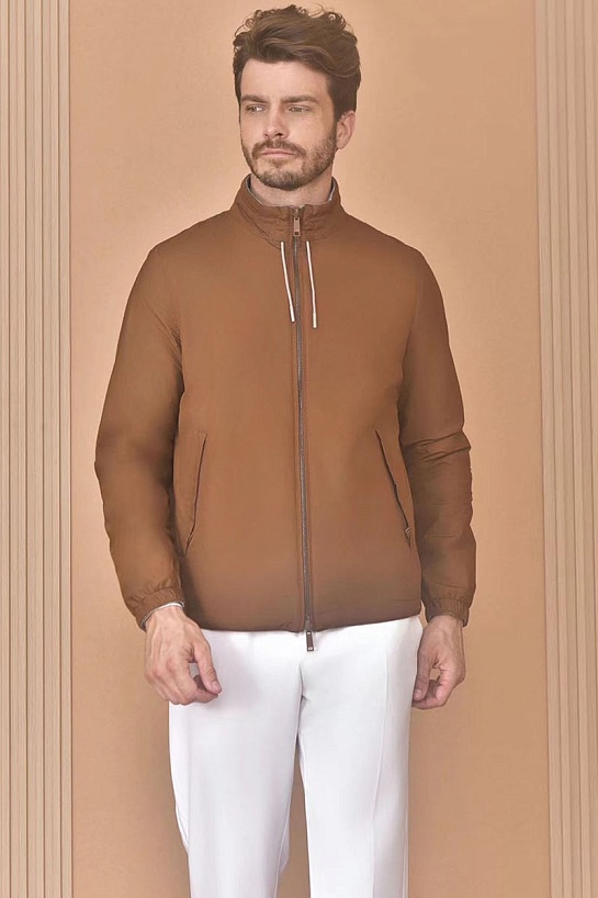 Двусторонняя куртка Zegna Premium zip-up - Brown / Grey