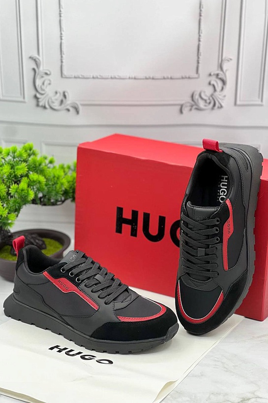 Комбинированные кроссовки Hugo Boss Icelin Runn - Black / Red