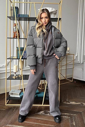 Женский серый костюм тройка MIU MIU   