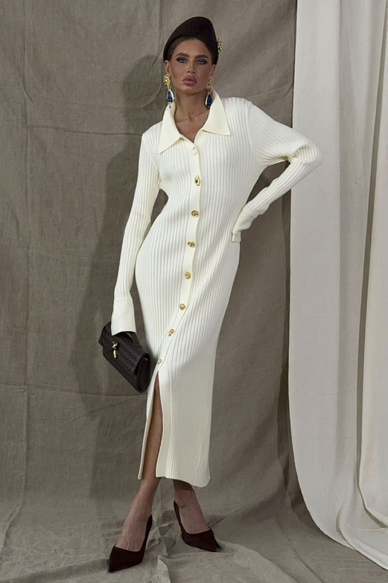 Женское трикотажное платье Schiaparelli белого цвета