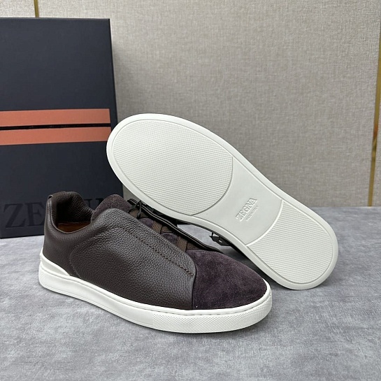 Мужские кроссовки Ermenegildo Zegna Triple Stitch - Brown