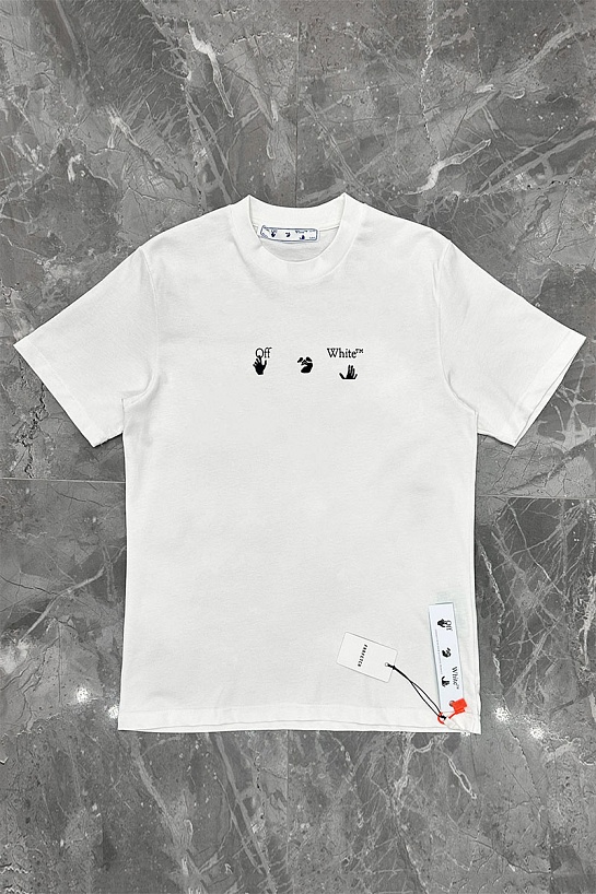 Белая оверсайз футболка Off-White Flash Date Camera