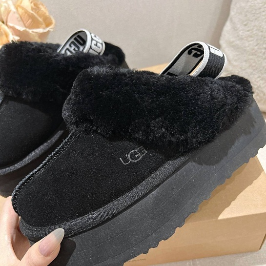 Замшевые женские слиперы с мехом UGG Funkette Platform