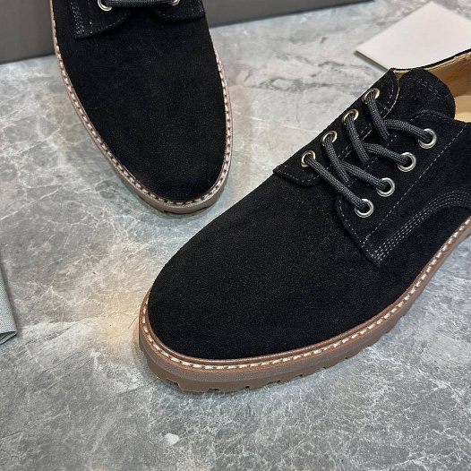 Замшевые ботинки Brunello Cucinelli чёрного цвета   