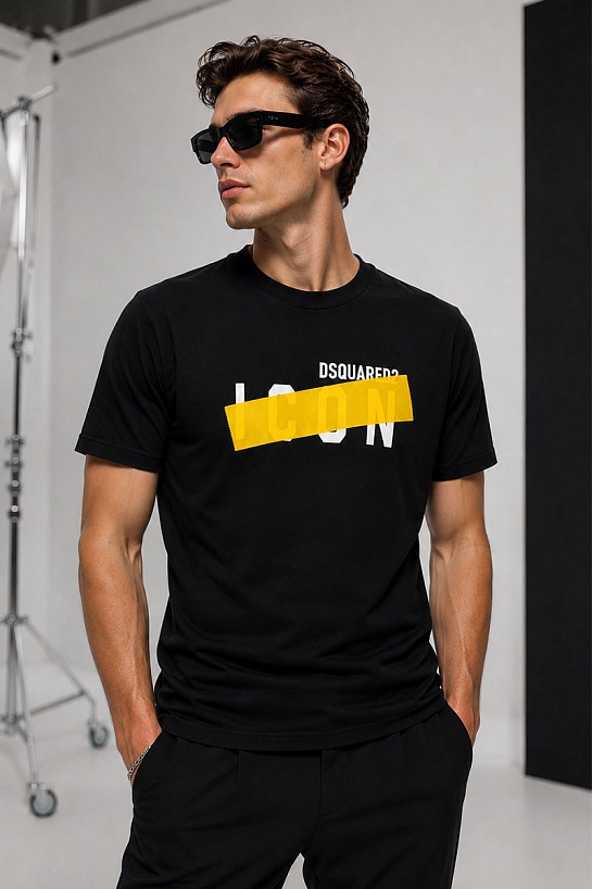 Мужская футболка Dsquared2 Tape Detail - Black