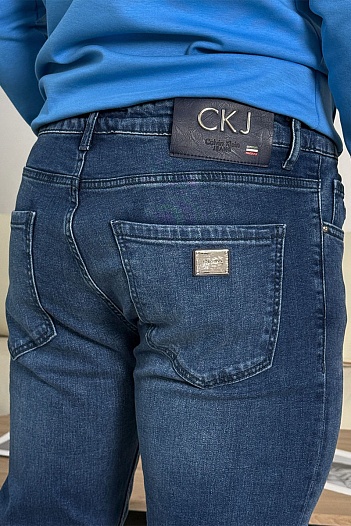 Мужские синие джинсы Calvin Klein logo-plaque   