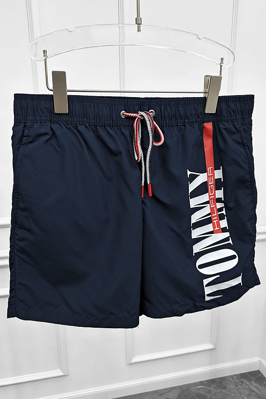 Мужские тёмно-синие шорты Tommy Hilfiger logo-print