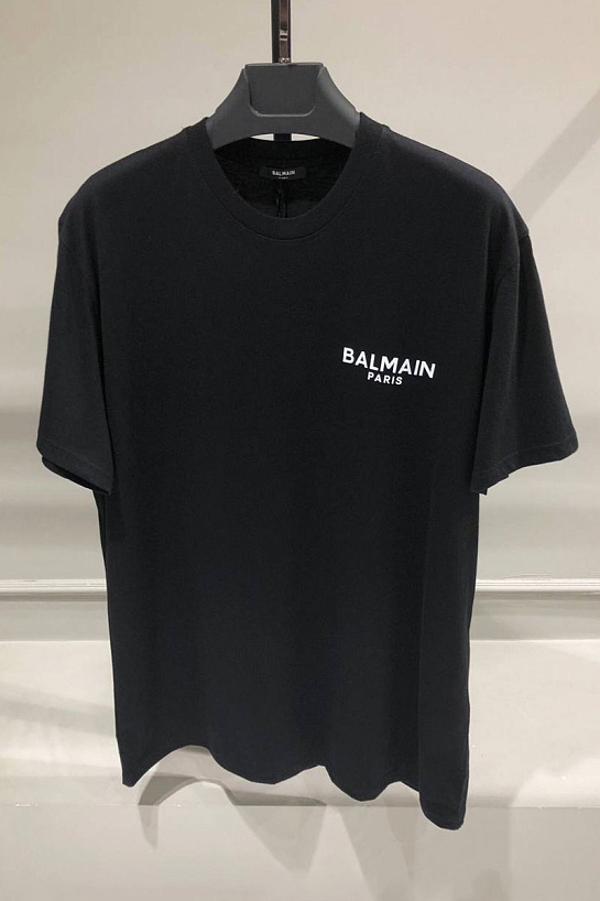 Чёрная футболка Balmain logo-print