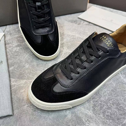 Мужские комбинированные кроссовки Brunello Cucinelli   