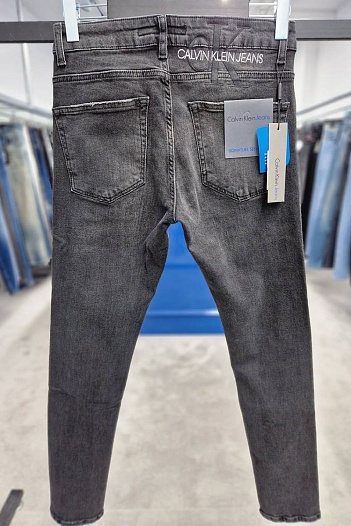 Мужские чёрные джинсы Calvin Klein logo-embroidered   