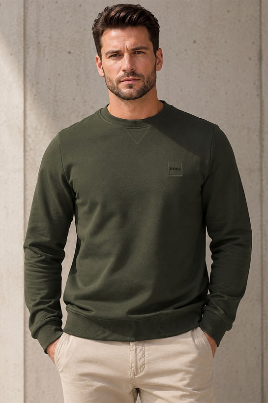 Свитшот зелёного цвета Hugo Boss Westart logo-patch