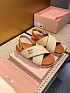 Женские кожаные сандалии MIU MIU Premium - Brown