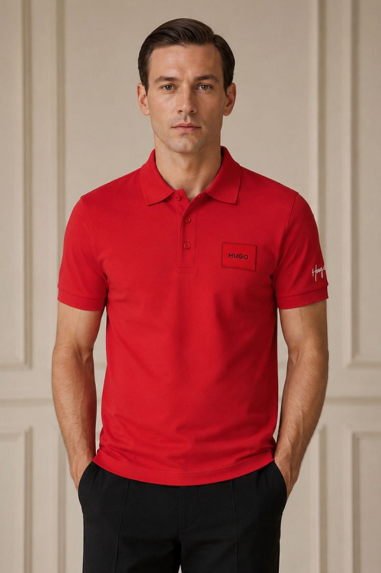 Красное мужское поло Hugo Boss