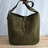Женская зелёная замшевая сумка Yves Saint Laurent 37x29 см