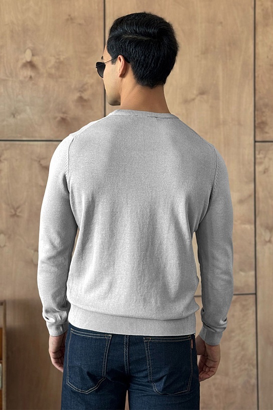 Мужская кофта Tommy Hilfiger светло-серого цвета logo-embroidered