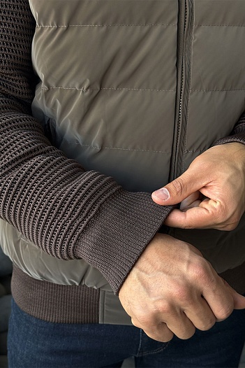 Куртка с вязаными рукавами Prada Linea Rossa - Brown   