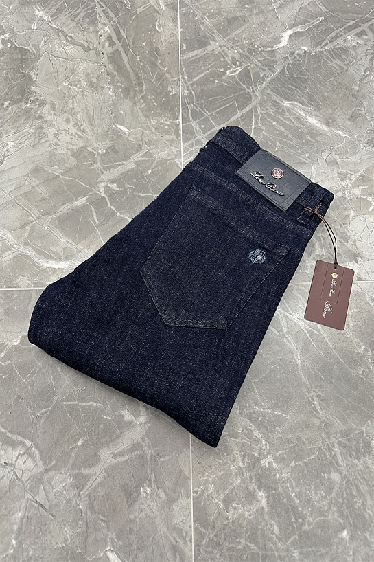 Джинсы тёмно-синего цвета Loro Piana regular fit