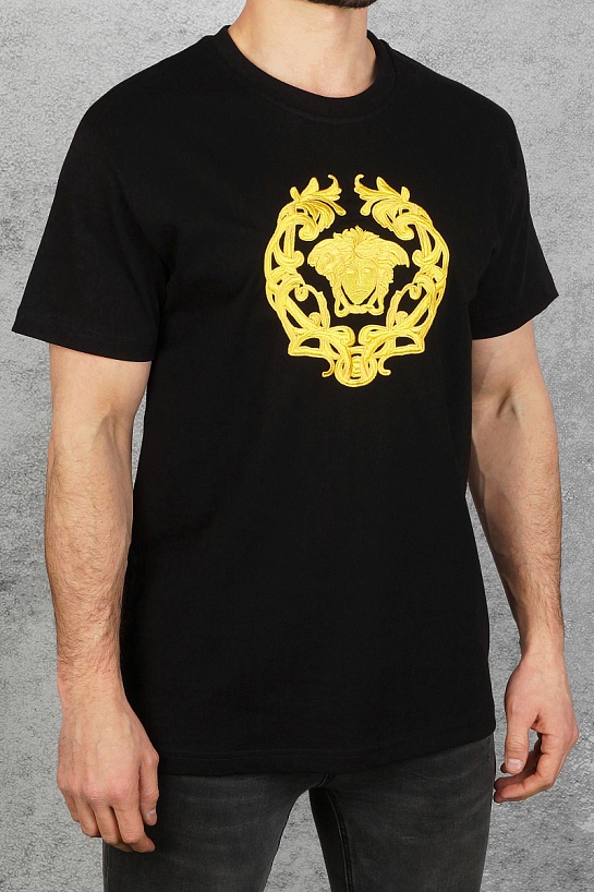 Оверсайз футболка Versace с вышивкой Medusa - Black