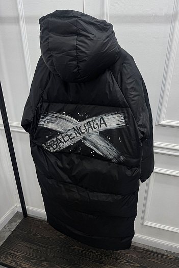 Женская пуховая куртка Balenciaga Premium - Black   