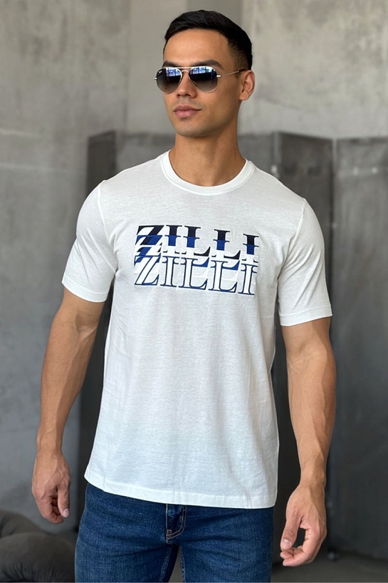Мужская футболка Zilli белого цвета