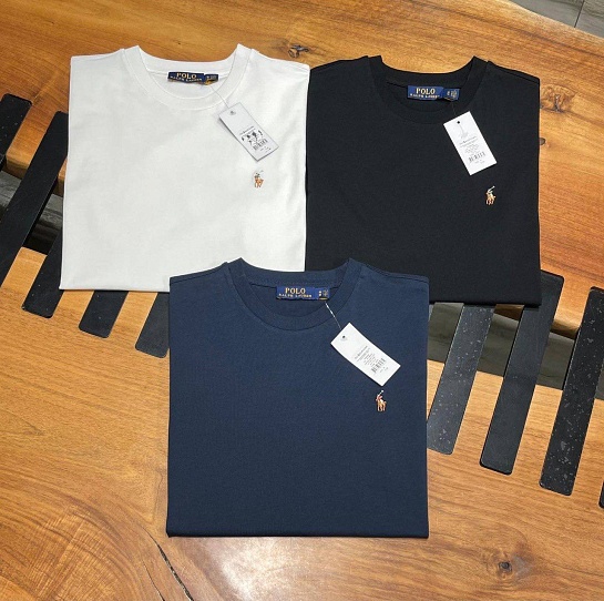 Футболка синего цвета Polo Ralph Lauren pony-embroidered