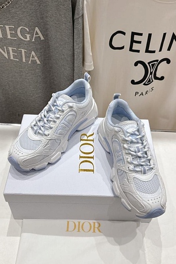 Женские кроссовки Dior Chrono Premium - White / Blue   