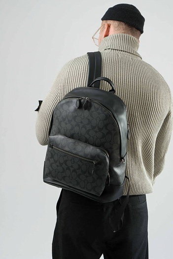 Кожаный рюкзак Coach monogram 40x30 см   