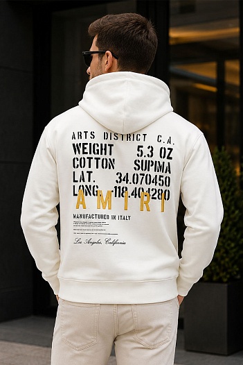 Худи белого цвета Amiri Military Specs Stencil   
