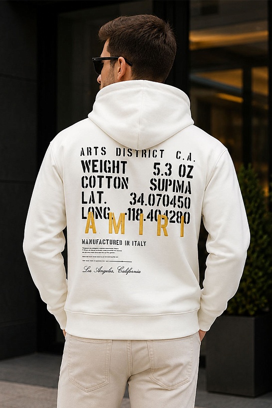 Худи белого цвета Amiri Military Specs Stencil