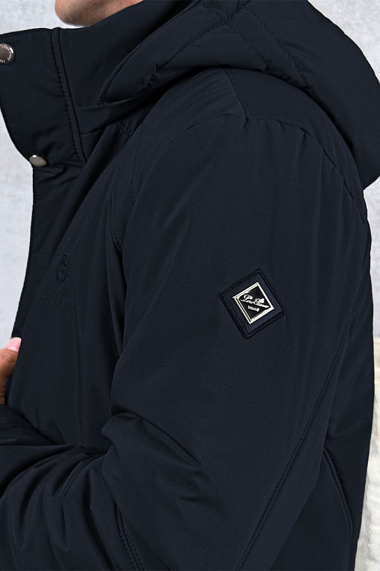 Парка тёмно-синего цвета Loro Piana logo-patch