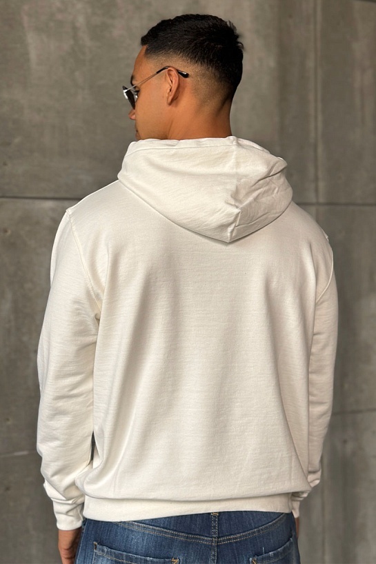 Белое оверсайз худи Balenciaga Pixel Logo