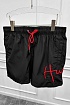 Мужские чёрные шорты Hugo Boss Dugo logo-embroidered