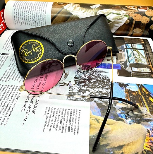 Солнцезащитные очки Ray-Ban Oval Metal - Pink   