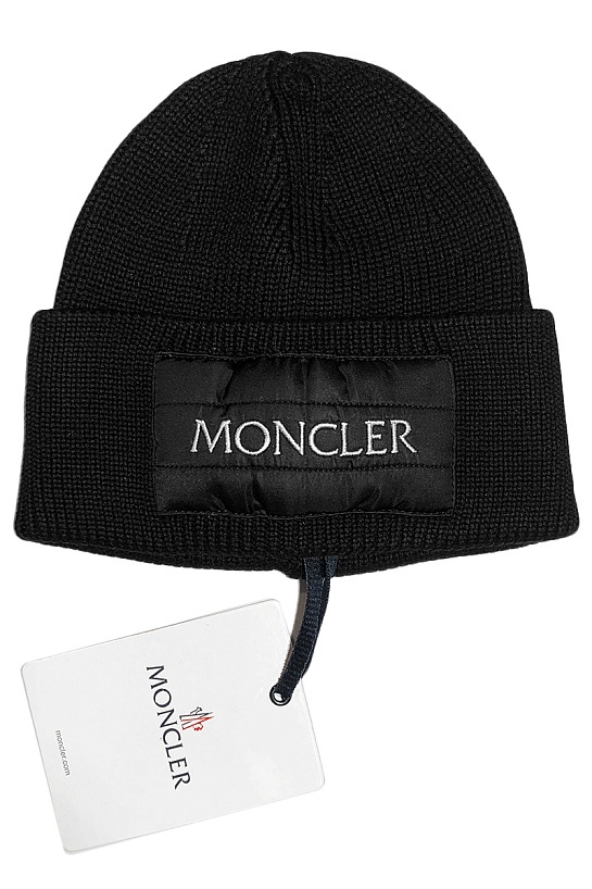 Мужская шапка Moncler чёрного цвета