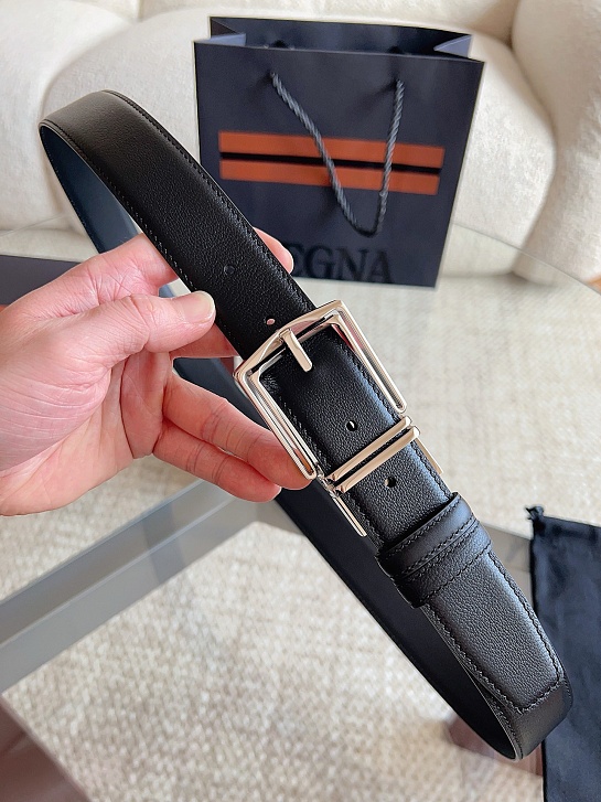 Двусторонний кожаный ремень Zegna premium
