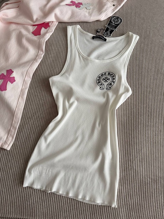 Женская белая майка Chrome Hearts premium