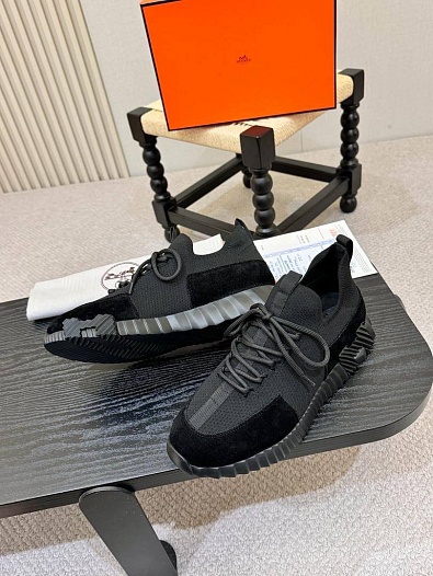 Текстильные кроссовки Hermes lift slip-on   