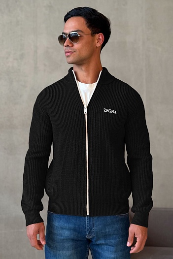 Свитер на молнии Zegna Premium - Black   