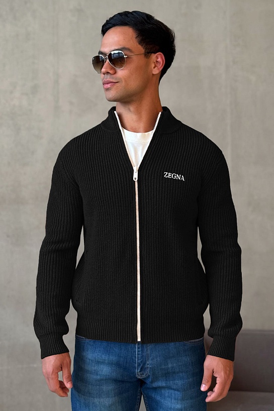 Свитер на молнии Zegna Premium - Black