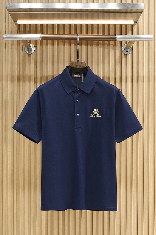 Мужское тёмно-синее поло Loro Piana premium