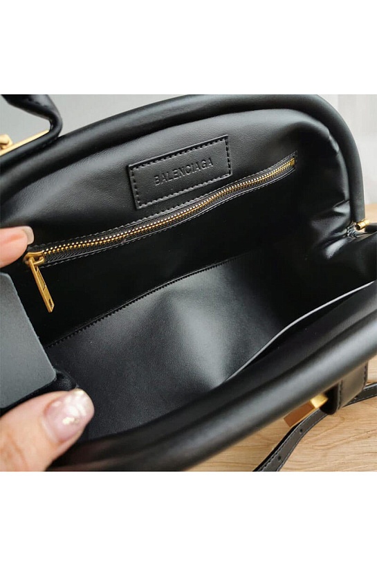 Кожаная сумка Balenciaga Frame S 29x18 см Black / Gold