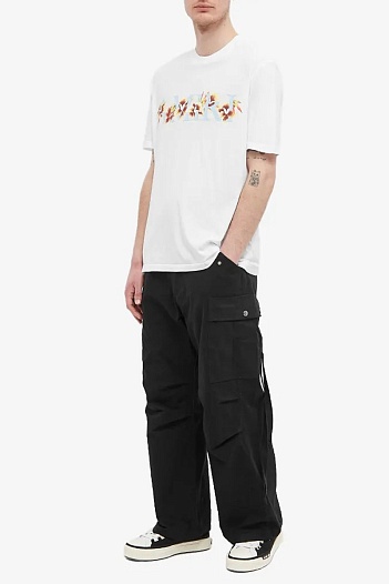 Белая оверсайз футболка Amiri Hibiscus Logo   