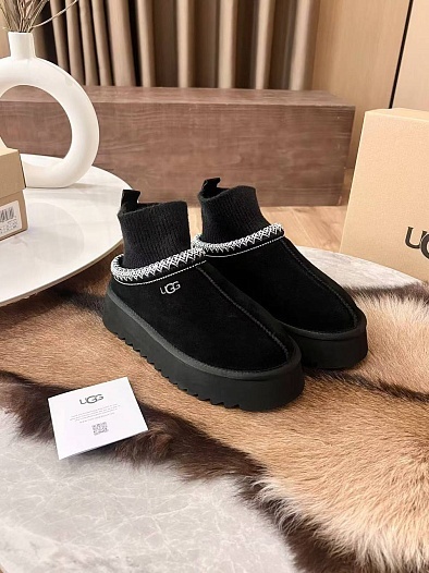 Женские замшевые ботинки UGG Tazz Platform - Black   