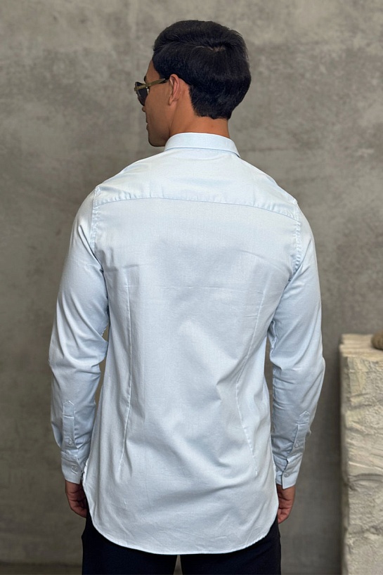 Мужская рубашка Burberry logo-embroidered - Blue